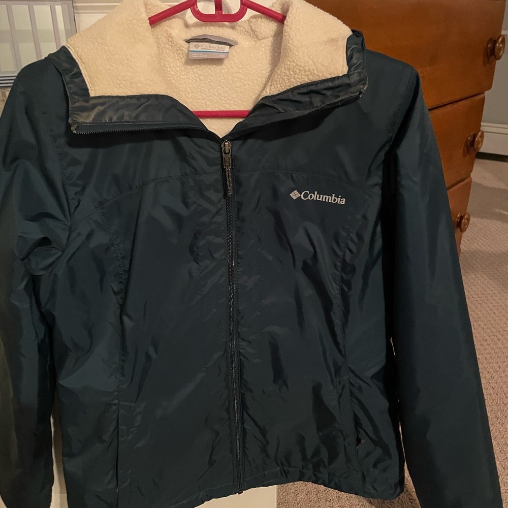 Columbia fleece lined nylon jacket